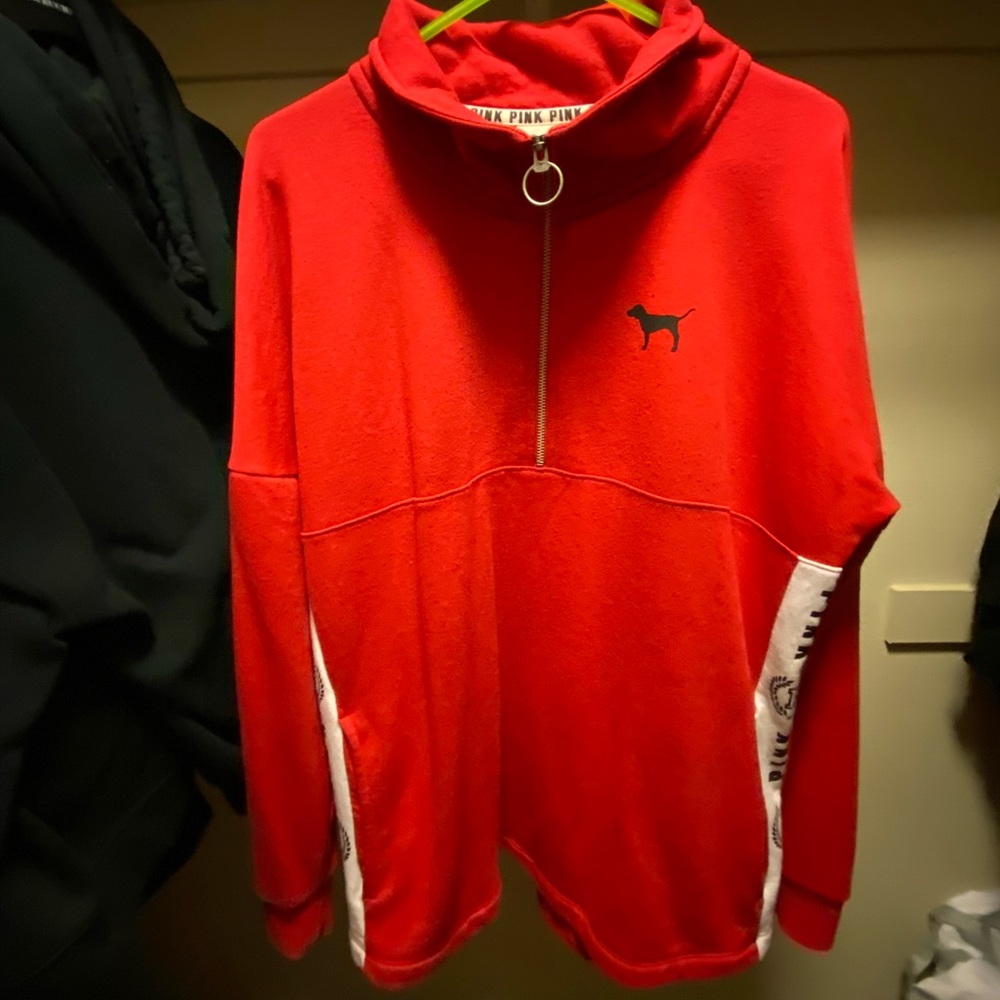 VS PINK Halfzip crewneck